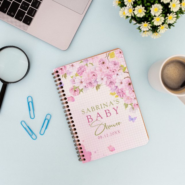 Cuaderno Watercolor Cherry Blossom Baby Shower (Subido por el creador)
