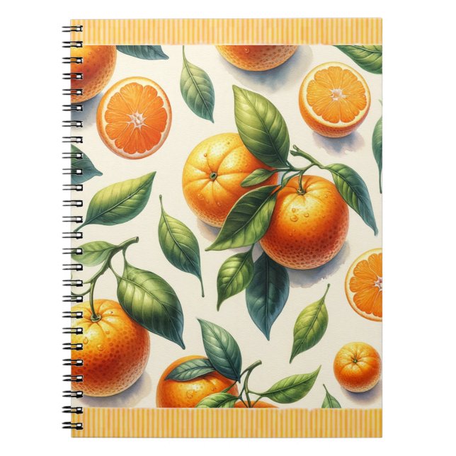 Cuaderno Watercolor Citrus Naranja deja Boda (Frente)