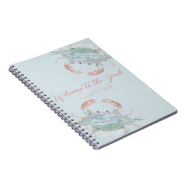 Cuaderno Watercolor Crab Rental Guest Book