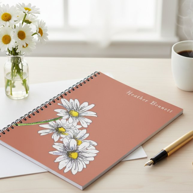 Cuaderno Watercolor Daisy Floral Boho Christmas Gift (Subido por el creador)