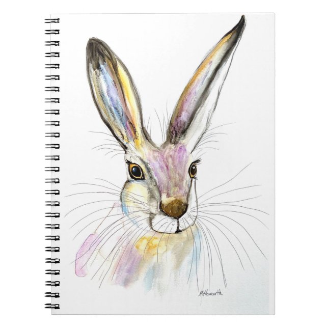 Cuaderno Watercolor Easter Hare Rabbit Animal Rustic Cute (Frente)