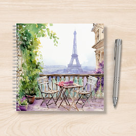Cuaderno Watercolor Eiffel Tower Paris Café Francés