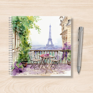 Cuaderno Watercolor Eiffel Tower Paris Café Francés