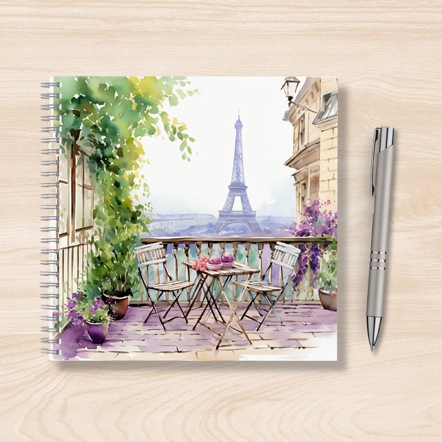 Cuaderno Watercolor Eiffel Tower Paris Café Francés (Subido por el creador)