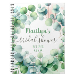 Cuaderno Watercolor Eucalyptus Bridal Shower Personalizado
