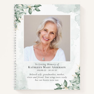 Cuaderno Watercolor Eucalyptus Photo Memorial Guestbook