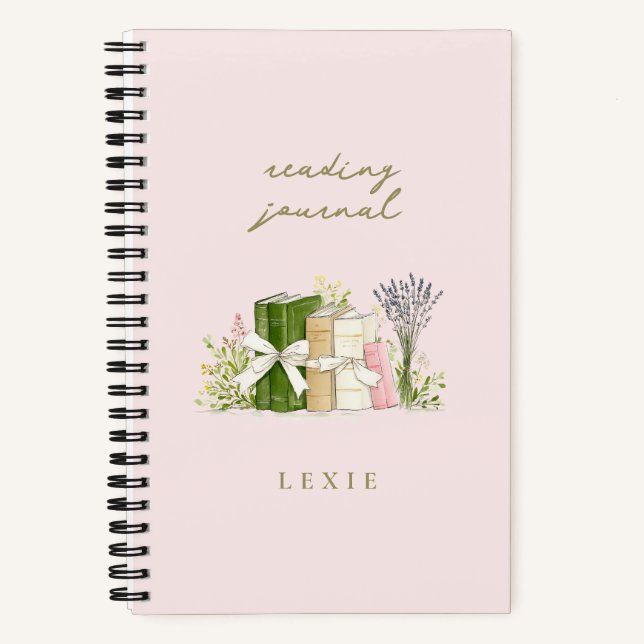 Cuaderno Watercolor Floral Books & Bows Reading Journal (Anverso)