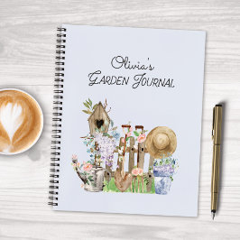 Cuaderno Watercolor Floral Gardening Tools Garden Journal
