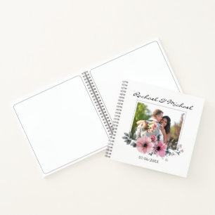 Cuaderno Watercolor Floral Personalizado Boda de fotografí