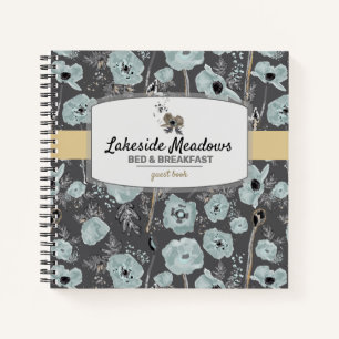 Cuaderno Watercolor Floral Poppy Vacation Rental Guest Book