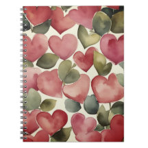 Watercolor. Flowering Hearts