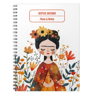 Cuaderno Watercolor Frida Whimsical Kahlo con su nombre