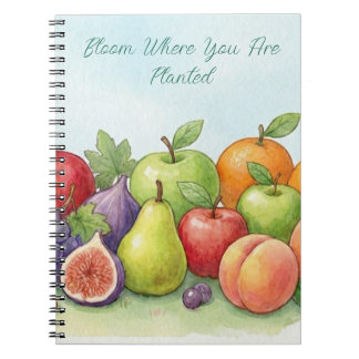 Cuaderno Watercolor Fruit Abundance, Tu Bishvat Background