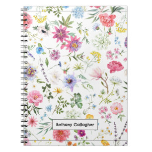 Cuaderno Watercolor Garden Bloom   Vibrante personalizado