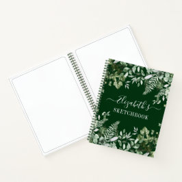 Cuaderno Watercolor Greenery Ivy Sage Ferns Sketchbook