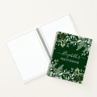 Cuaderno Watercolor Greenery Ivy Sage Ferns Sketchbook