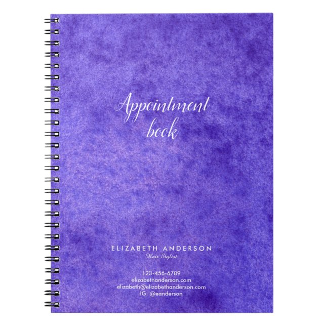 Cuaderno Watercolor Hair Salon - libro de citas (Frente)