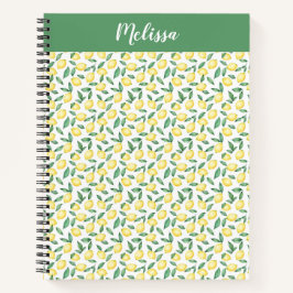 Cuaderno Watercolor Lemon Citrus Custom Name Journal