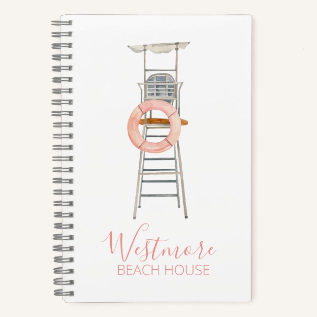 Cuaderno Watercolor Lifeguard Chair Beach House (Anverso)