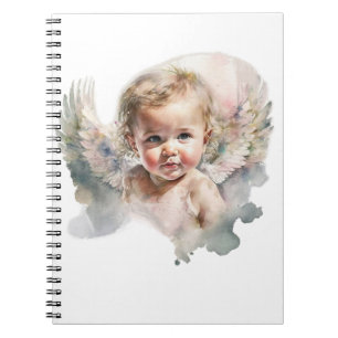 Cuaderno Watercolor lindo pegatina de ángel de bebé