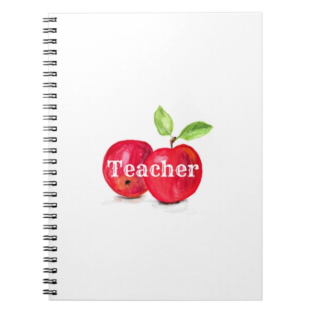 Cuaderno Watercolor Manzanas Rojas Fruta de la educación de (Frente)