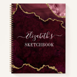 Cuaderno Watercolor Marble Geode Rosa Gold Sketchbook