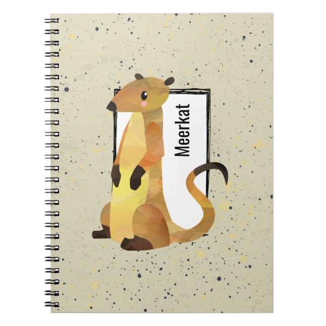 Cuaderno Watercolor Meerkat on a Beige Background (Frente)
