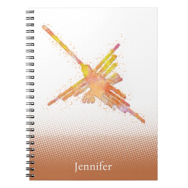 Cuaderno Watercolor Nazca Hummingbird Nombre personalizado (Frente)
