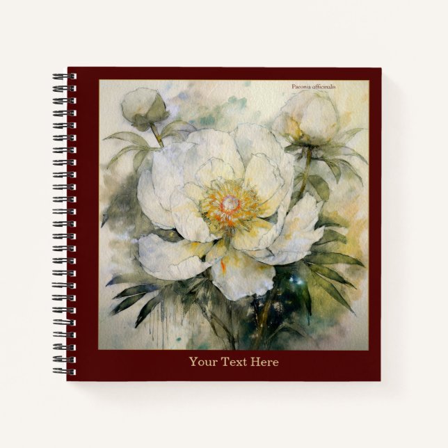 Cuaderno Watercolor Paeonia Officinalis Notebook #1 (Anverso)
