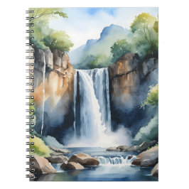 Cuaderno Watercolor painted waterfall