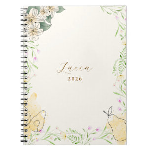 Cuaderno Watercolor Pear Floral Garden