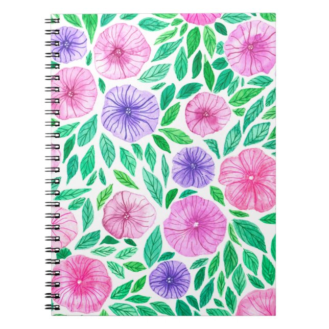 Cuaderno Watercolor petunia garden (Frente)
