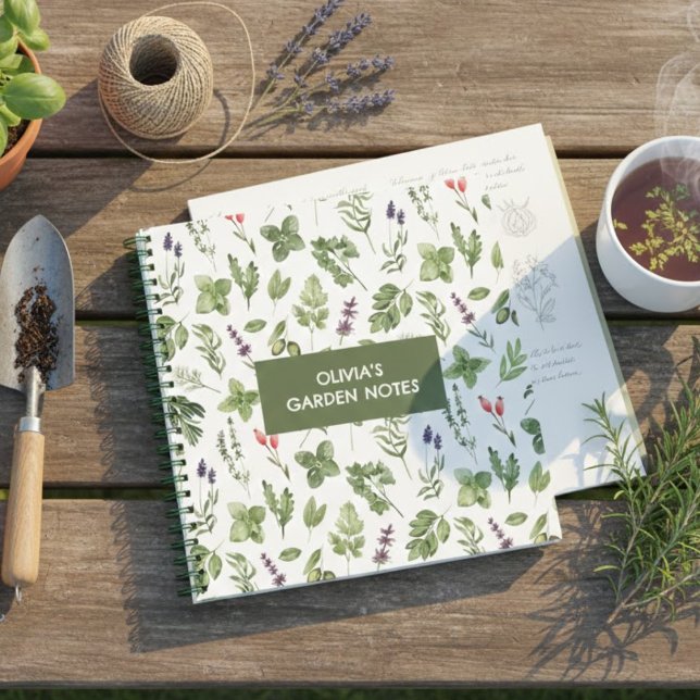 Cuaderno Watercolor Sage Green Botanical Garden Notes (Subido por el creador)