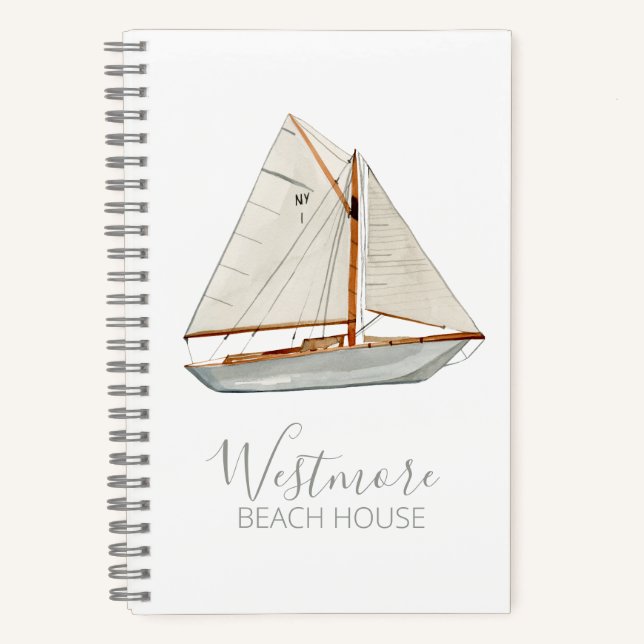 Cuaderno Watercolor Sailboat Beach House (Anverso)