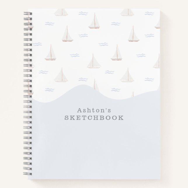 Cuaderno Watercolor Sailing Bots, niño/chica, skatchbook (Anverso)