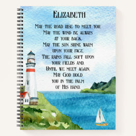 Cuaderno Watercolor Sea Irish Blessing Poem Goaway Gift