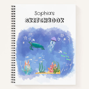 Cuaderno Watercolor Sea Life Personalizado Sketchbook