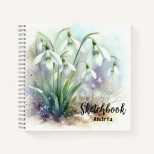 Watercolor Snowdrop Flowbook Sketchbook