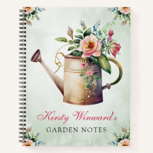 Cuaderno Watercolor Spring Floral Waters Can Garden Notes