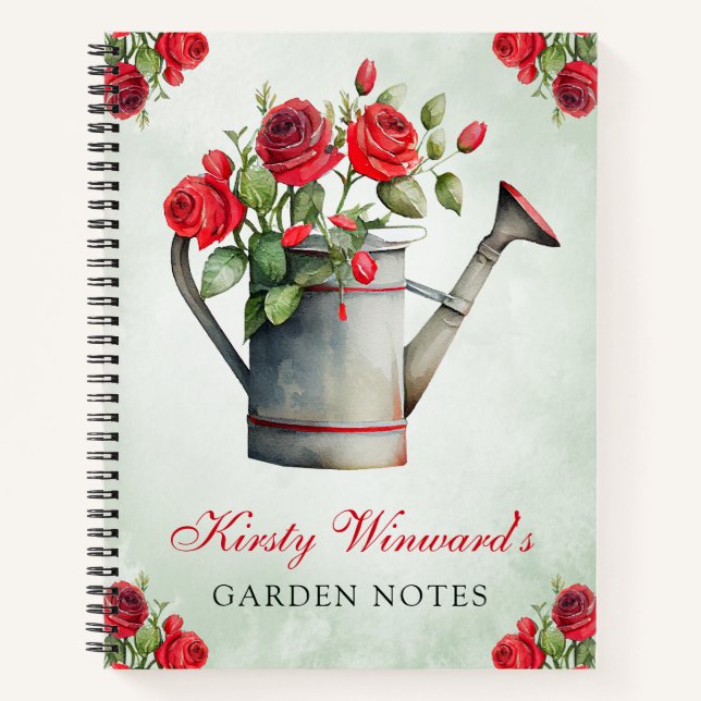 Cuaderno Watercolor Spring Floral Waters Can Garden Notes (Anverso)