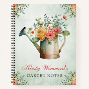 Cuaderno Watercolor Spring Floral Waters Can Garden Notes
