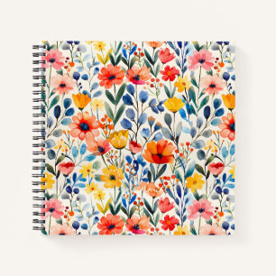 Cuaderno Watercolor Spring Wildflowers Background-99034