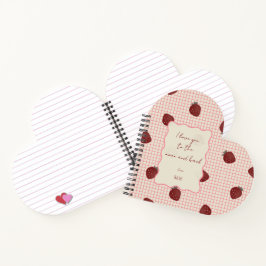 Cuaderno Watercolor Strawberries on Pink Grid- Valentine