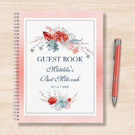 Cuaderno Watercolor Suculento Bat Botánico Floral Mitzvah