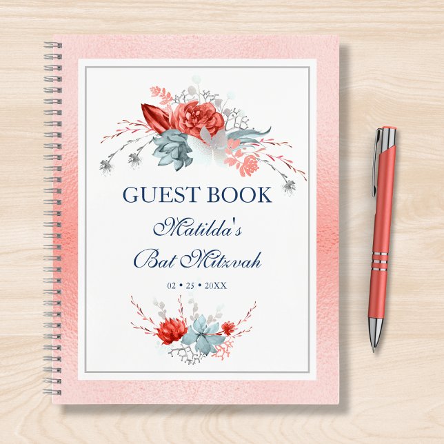 Cuaderno Watercolor Suculento Bat Botánico Floral Mitzvah (Subido por el creador)