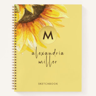 Cuaderno Watercolor Sunflower Monograma Sketchbook