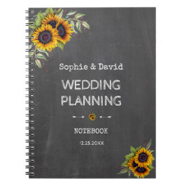 Cuaderno Watercolor Sunflowers Chalkboard Wedner