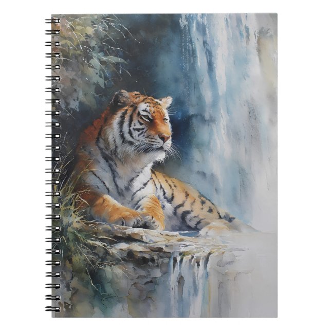 Cuaderno Watercolor Tiger Pacific Waterfall Ledge Art (Frente)