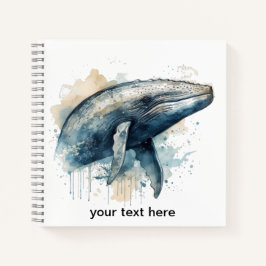 Cuaderno Watercolor Whale Wonder, personalizado