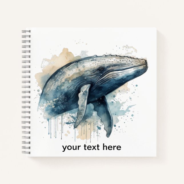 Cuaderno Watercolor Whale Wonder, personalizado (Anverso)